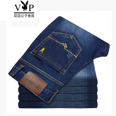 

Playboy VIP Collection PLA7003 Business casual straight Slim stretch jeans male blue 29