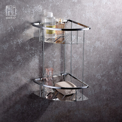 

HIDEEP brass Single & Dual Shelf Corner Shower Basket Compact High Quality with chrome finished