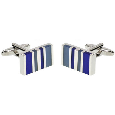 

Yoursfs@ Stainless Steel Blue Stripe Men's Business Wedding Cuff Links Father'