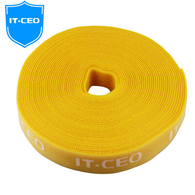 

IT-CEO V727-10 free cutting magic sticker cable tie line with tie line with cable management line computer finishing tape button buckle with about 10m yellow