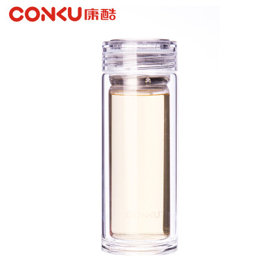 

Cool (CONKU) crystal diamond double-layer glass insulated anti-hot bubble tea cup business men and women office cup 260ML CK-8073