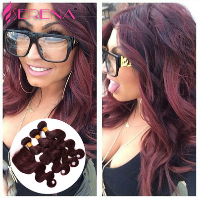 

7A Grade Brazilian Virgin Hair Body Wave With Closure 3Bundles Burgundy Brazilian Hair With Closure 99j Brazilian Body Hair