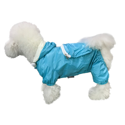 

Pet panda raincoat bag pocket teddy bear puppy dog ​​clothes teddy clothes pet clothes light blue 4