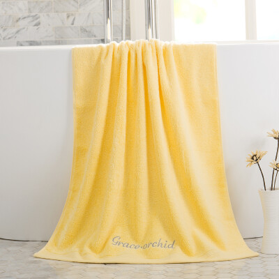 

[Jingdong Supermarket] Grace (Grace) Towel Home Textiles Pure cotton plain embroidery thickening absorbent towel green 485g 140 * 70cm
