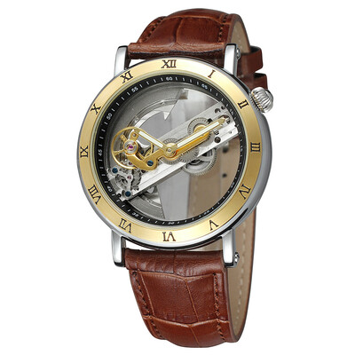 

High Range Fashion Luxury Multifunction Double sided transparent Men’s Watch Relaxation Commerce Genuine Leather waterproof