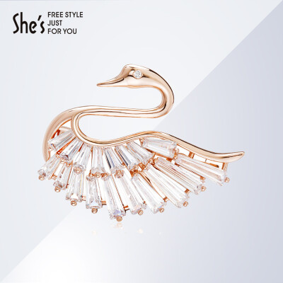 

shes Qian Zi jewelry brooch brooch deduction Swan girl scarf sweater brooch gold