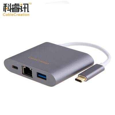 

CABLE CREATION Type-C to RJ45 Gigabit Ethernet adapter USB31 to three USB30HUB hub with 12-inch MacBook external network card CD0136