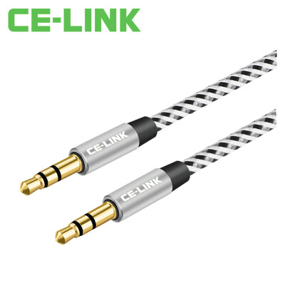 

CE-LINK 2039 3.5mm stereo audio cable Car AUX cable 1 meter extension cord for mobile phone flat panel amplifier MP3 DVD and other zinc alloy version