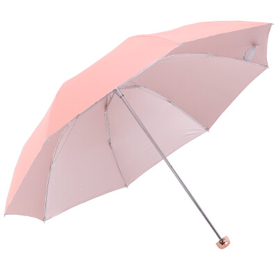 

Paradise umbrella silver plastic high-density polyester three fold ultra-light sunny umbrella 336T