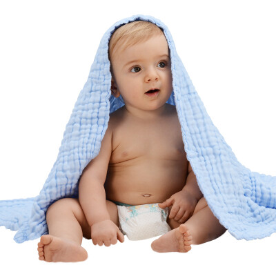 

【Jingdong Supermarket】 Yeah's baby bath towel baby absorbent towel four seasons section 120x120cm6 layer gauze child towel blue