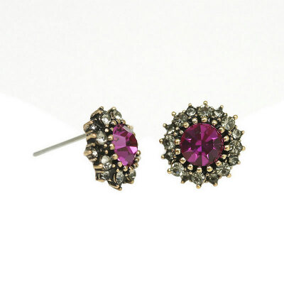 

Yoursfs@ Vintage Earrings Austrian Crystal Women Fashion Jewelry Dainty Round Studs