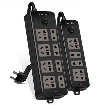 

Deli 33353 new national standard socket set 8 3 m 4 2 m total control switch plug plug board wiring board row plug drag board