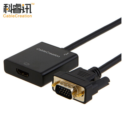 

КАБЕЛЬ СОЗДАНИЕ Преобразователь VGA в HDMI 1 метр с электропитанием, аналоговым к высокому кабелю аудио и видео синхронной передачи доступа к компьютеру Телевизионный проектор черный CD0187