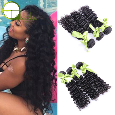 

Brazilian Deep Wave Curly Virgin Hair 3 Bundle Deals Brazilian Virgin Hair Natural Color 8A Grade Virgin Unprocessed Human Hair