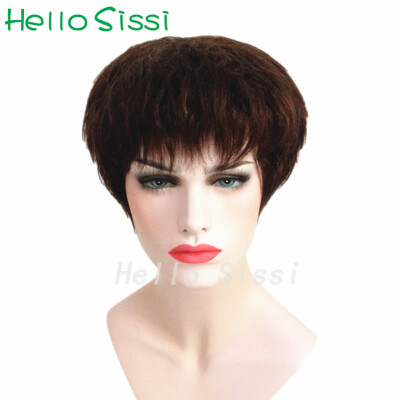 

100% Brazilian Hair Wigs Black Human Short Hair Full Wig African Amarican Lace Front  Lace Wigs For Black Women