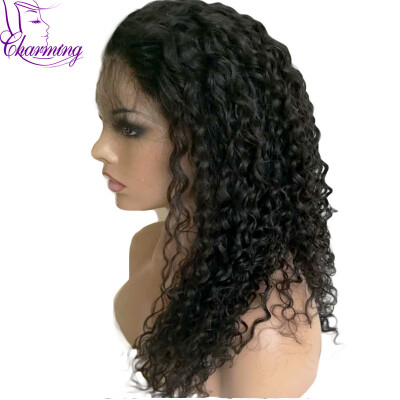 

Glueless Full Lace Wigs Deep Curly Brazilian Human Hair Wigs With Baby Hair Brazilian Natural Black Curly Human Hair Full Lace Wig