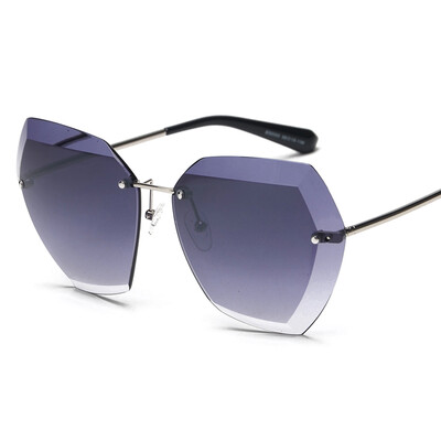 

Peekaboo крупногабаритные полигона rimless очки - бренд высокого качества, градиент женщин rimless солнцезащитные очки и 2017 VU40