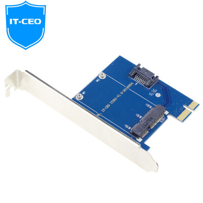 

IT-CEO PCI-E to MSATA expansion card adapter card blue (support PCI-E X1 slot / SSD solid state drive / IT-201