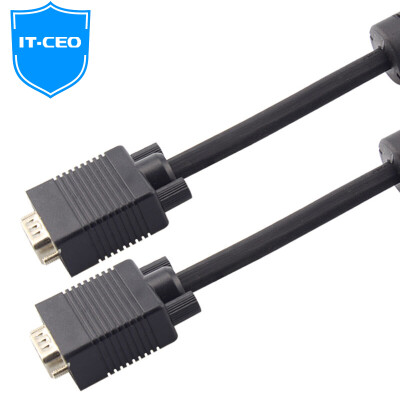 

ИТ генеральный директор V08V2 HD кабель VGA TV PC 3 + 6 медные линии кабельной линии Проектор Дисплей видеосигнала двойное кольцо штырь / штырь 2,5 м Черный