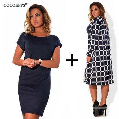 

COCOEPPS L-6XL women Plaid trench coat big size NEW Autumn winter plus size women large size coats overcoat Long sleeve Clothing
