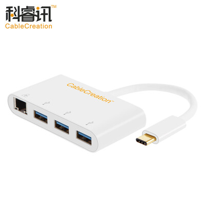 

CABLE CREATION Тип-C к RJ45 Gigabit Ethernet-адаптер USB3.1 включает три USB3.0HUB-концентратора 12-дюймовую внешнюю сетевую карту MacBookUSB-C CD0037