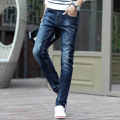 

Law Kun jeans men fashion simple Slim small cowboy trousers QT1012-1018 blue 31