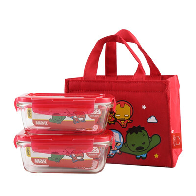 

Lock & lock Muffler Series Heat-resistant Glass Fresh-keeping Box Microwave Oven Lunch Boxes Children&39s lunch boxes Send lunch bag LLG422S2DS-MV Two-piece