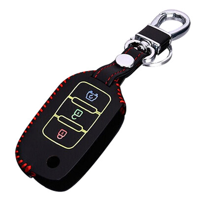 

Huarong Roewe RX5 key bag hand-stitched folding three-button red special car leather key set keychain