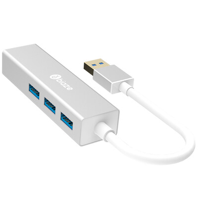 

BIAZE USB30 splitter HUB hub USB Gigabit Ethernet external port 3 port USB to RJ45 Gigabit Ethernet port ZH17-metal silver