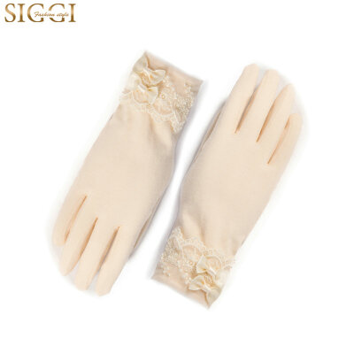 

[Jingdong Supermarket] Siggi CM16900 female summer Korean version of fashion lace butterfly knot anti-ultraviolet riding driving gloves sun gloves beige beige 23 * 9CM