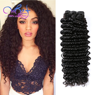 

WYF Brazilian Human Hair Deep Wave Weft 3pcs/lot 7A Cheap Brazilian Deep Wave Virgin Hair Bundles Unprocessed Brazilian Human Hair