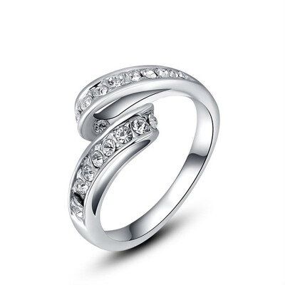 

Yoursfs@ Sparkly 18k White Gold Plated Eternity Ring Use Austrian Crystal Engagement Ring Twisted Shaped Jewelry