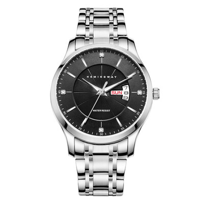 

HEMINGWAY Commercial Fashion Calendar Stainless Steel Quartz Mens Watch