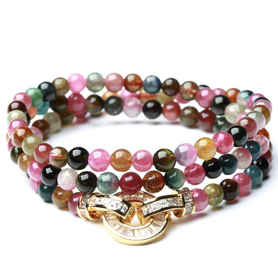 

Ciming Pavilion Tourmaline Bracelet Beautifully female multi-turn multi-layer hand string gift 55mm