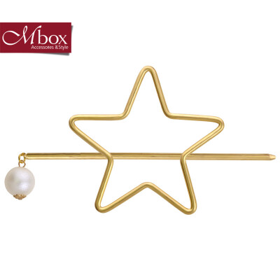 

Mbox hairpin female models Korean version of the fashion simple design hair trim side clip clip head hair hoop star light gold