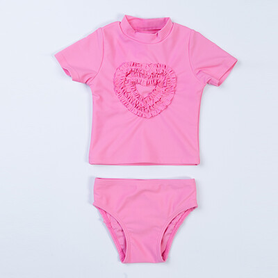 

Yizi EZI children split triangle swimwear sunscreen surf clothing girl baby baby baby lovely swimsuit Ezi12052 pink 80cm
