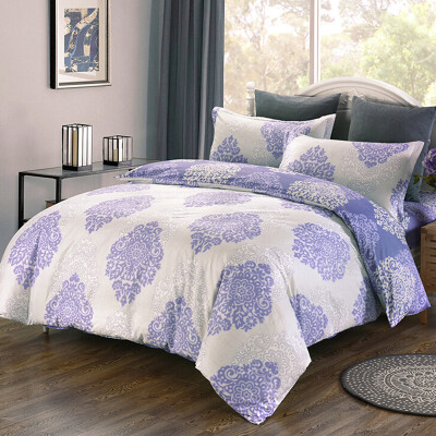 

Yalu free four-piece home textile bedding cotton twill suite 1.5 m / 1.8 m bed for quilt cover 200 * 230cm Europe Yun Huacai (purple)