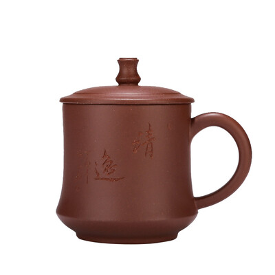 

A hundred years Liyong Zisha Cup purple sand cover cup Yixing all handmade famous mine clear cement Qingyi Cup Cup 350ml