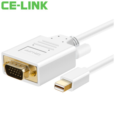 

CE-LINK Mini DP-VGA HD 5m mini DP-VGA-кабель Macbook, подключенный к телевизору с высоким разрешением, проектор, линия белого цвета 1632