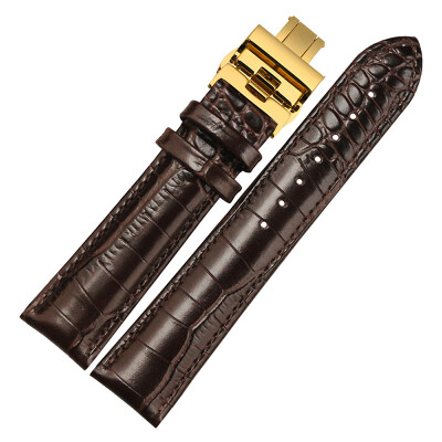 

NP01 20mm Watchband Women And Men With Gold Butterfly Buckle Calfskin Watchstrap