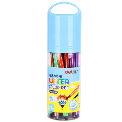 

Deli 6951 colorful washable watercolor pen painting pen 24 colors barrel packaging color random