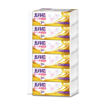 

May Flower May Flower pumping paper baby soft 3 layer 100 pumping towel 6 package small size