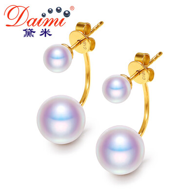 

Demi jewelry heart is round light AKOYA sea water beads earrings earrings 18K gold 75-8mm