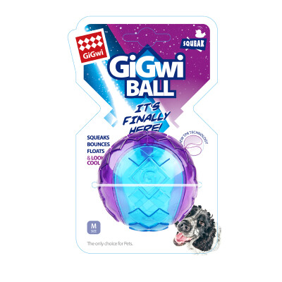 

Guiwei GiGwi G-Ball ball medium transparent Pet toy dog toy bite wear high elastic molars sound ball interactive toy