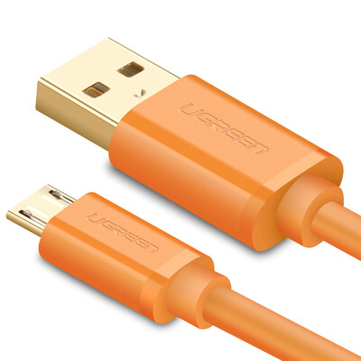 

Green charging&data transferring cable orange - round line1 m