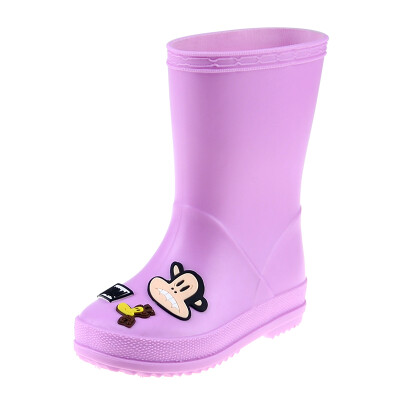 

PaulFrank big mouth monkey childrens rain boots men&women baby tube rain boots rubber shoes water shoes PF1008 purple 24 suitable for foot length 155mm