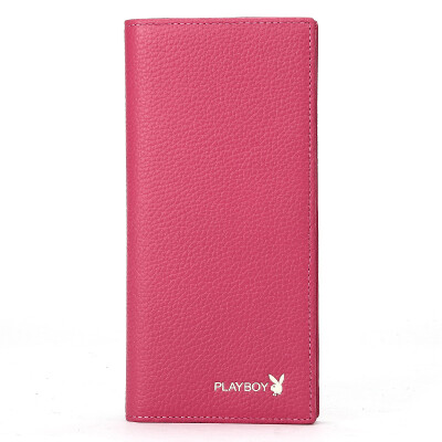 

Playboy playboy ladies wallet short fashion simple cross section purse multi-function driver card holder Korean version PAE1563-7R3 pink