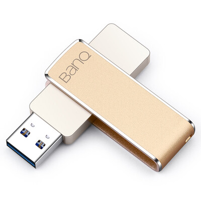 

banq F50 64GB USB30 all-metal 360-degree rotating high-speed U disk earth Hao gold