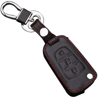 

Huashi Great Wall key bag folding three keys black Haval H1H5 leather key sets special car key ring accessories