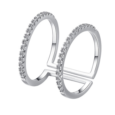 

Yoursfs fashion jewelry shape women ring type double ring with stone ornaments all-match personality ring for lover